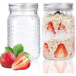 Wide Mouth Glass Mason Jars with Airtight Lids