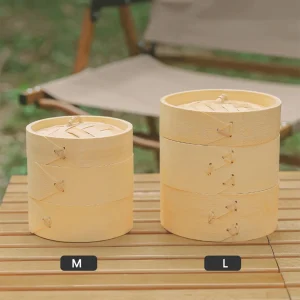 Bamboo Dumpling Steamer Basket with Lid