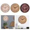 Silent Wooden Wall Clock Modern 12-Inch Round