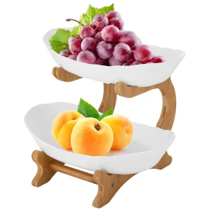 Eco-Friendly Bamboo Fruit Basket with Detachable Bowls
