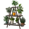 3-Tier Bamboo Plant Stand Indoor Outdoor Flower Rack