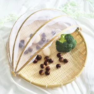 Handwoven Bamboo Food Serving Basket with Cover