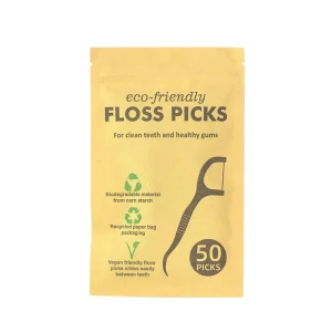 Degradable eco-friendly dental floss sticks