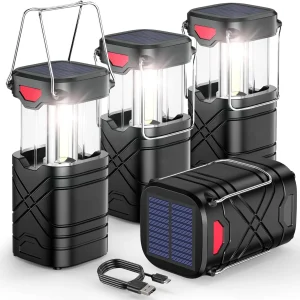 Rechargeable Solar LED Camping Lights 4-Pack