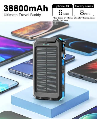 Waterproof Solar Power Bank 38800mAh Dual USB