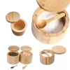 Bamboo Condiment Storage Jar Set with Lids