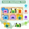 Eco-Friendly Wooden Montessori Animal Puzzle