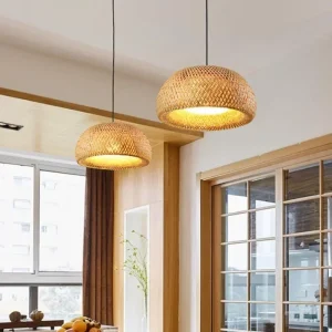Bamboo Rattan Pendant Light Art Deco Chinese Lantern